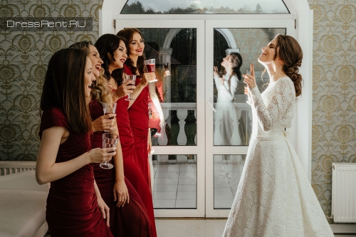Красные вечерние платья для подружек невесты напрокат